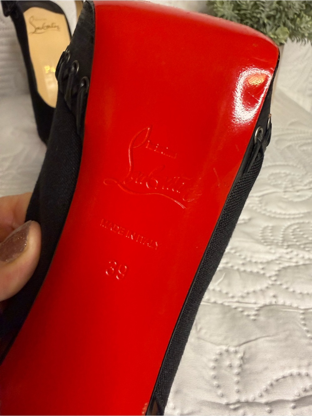 Christian Louboutin Indiana Sling 140 Black Platform Heels Size 39 - Picture 12 of 16